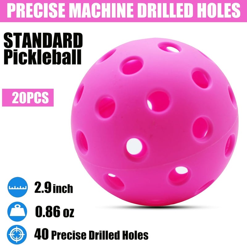 Magicorange Pickleball Balls, 20 Pack USAPA Approved Outdoor Pickleballs, High Elasticity & Durable Pickle Balls - Image 2